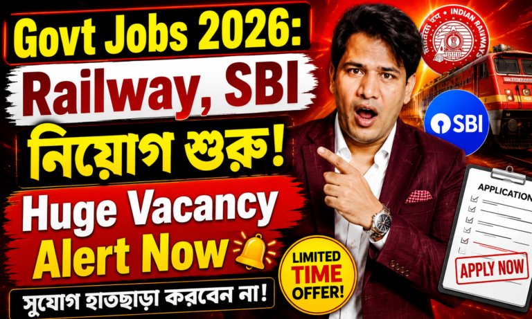 Govt Jobs 2026: Railway, SBI নিয়োগ শুরু Now Huge Jobs