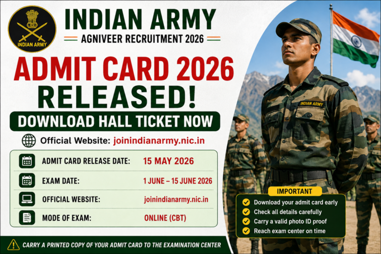 Join Indian Army Agniveer Admit Card 2026