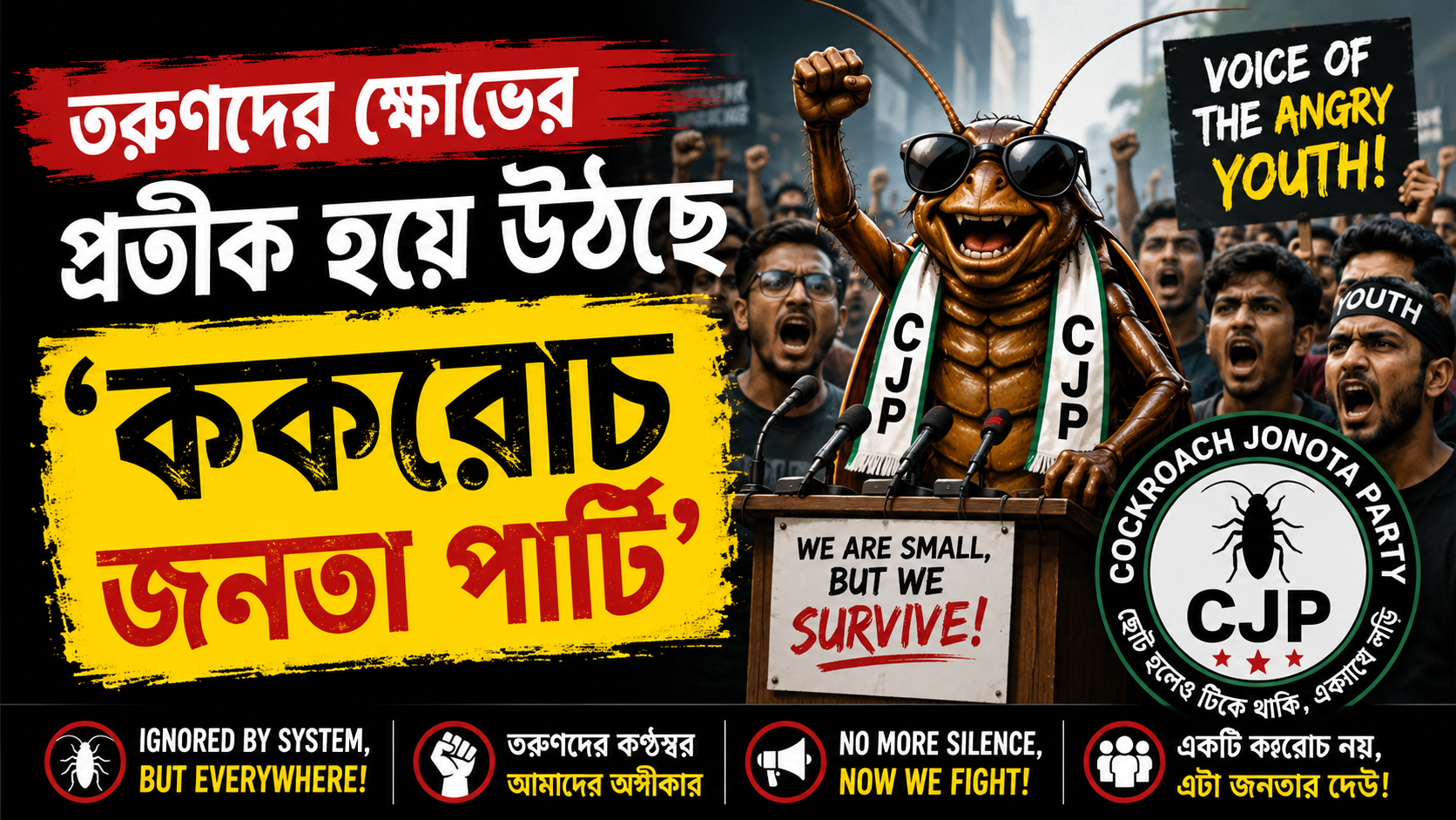 তরুণদের ক্ষোভের প্রতীক হয়ে উঠছে ‘ককরোচ জনতা পার্টি’
