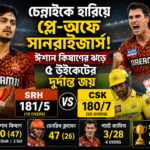 চেন্নাইকে হারিয়ে প্লে-অফে সানরাইজার্স, ঈশান কিষাণের ঝড়ে ৫ উইকেটের দুর্দান্ত জয়