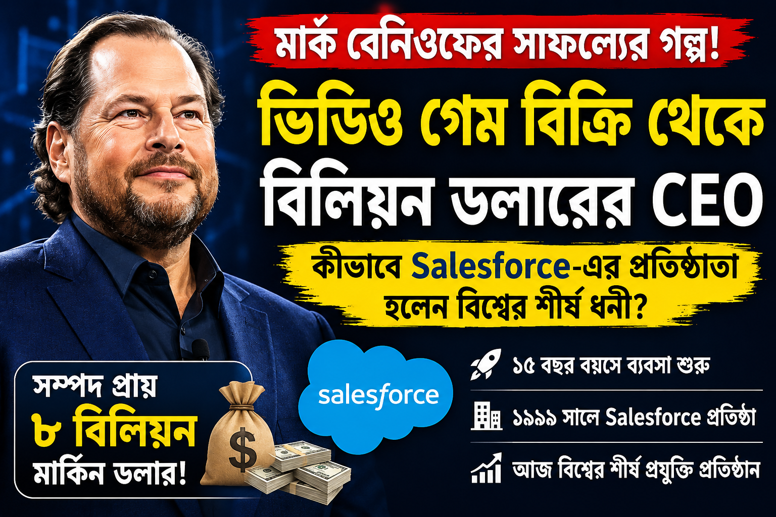 মার্ক বেনিওফের সাফল্যের গল্প: কীভাবে Salesforce-এর CEO বিলিয়নিয়ার হলেন