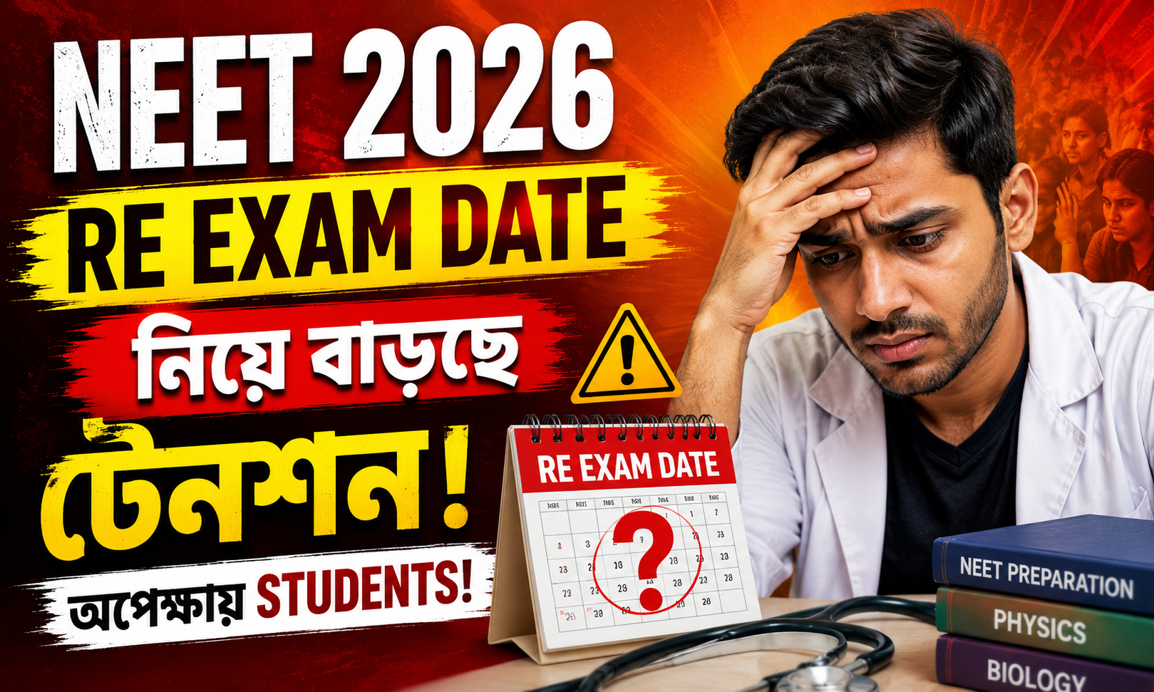 NEET 2026 Re Exam Date নিয়ে বাড়ছে টেনশন, অপেক্ষায় ছাত্ররা