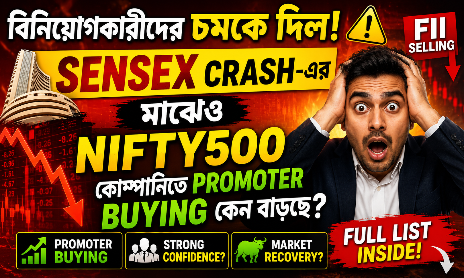 বিনিয়োগকারীদের চমকে দিল! SENSEX Crash-এর মাঝেও NIFTY500 কোম্পানিতে Promoter Buying কেন বাড়ছে?