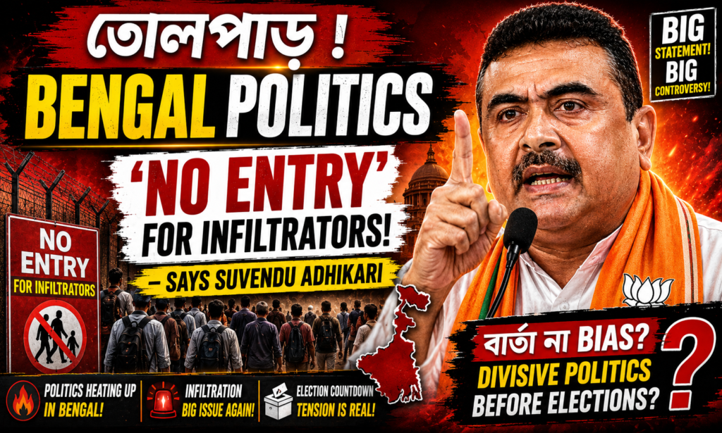 তোলপাড় Bengal Politics: অনুপ্রবেশকারীদের ‘No Entry’ মন্তব্যে Suvendu Adhikari-র নতুন বিতর্ক!