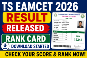 TS EAMCET 2026 Result প্রকাশিত, অনলাইনে র‍্যাঙ্ক কার্ড ডাউনলোড শুরু