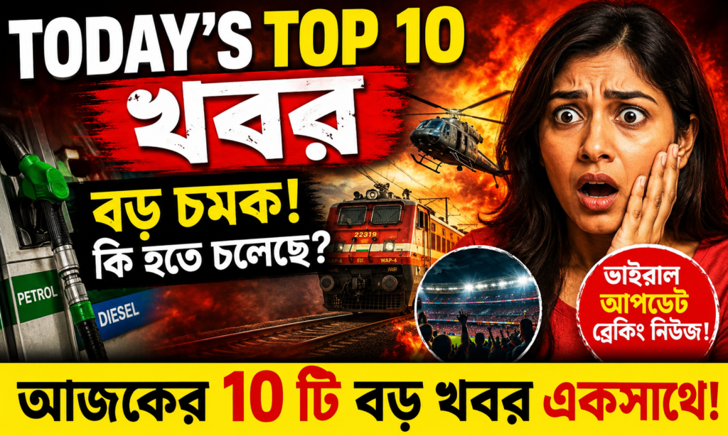 Today’s Top 10 খবর: Viral Update, বড় চমক & Breaking News! Today’s Top 10 খবর: Viral Update, বড় চমক & Breaking News!