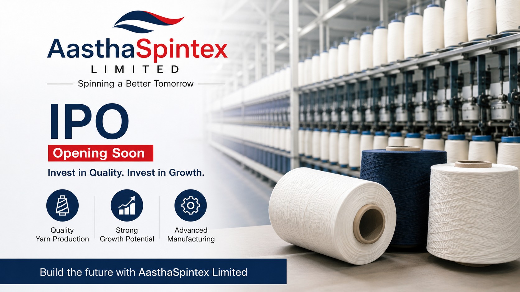 Aastha Spintex IPO 2026 – GMP, price band, allotment and listing details infographic
