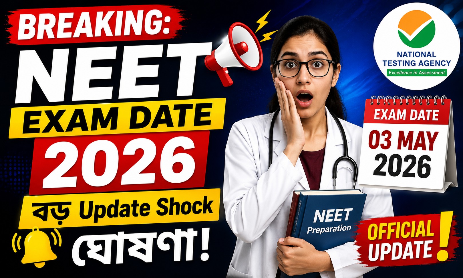 NEET Exam Date 2026: বড় Update ঘোষণা