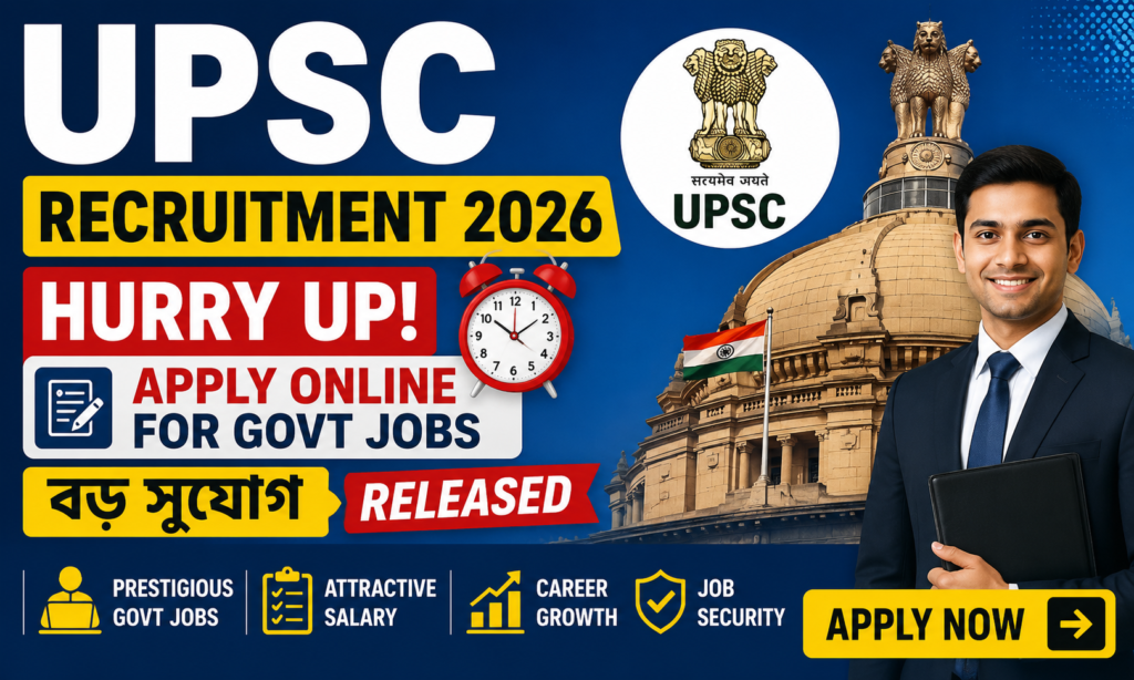 UPSC Recruitment 2026: বড় সুযোগ Govt Jobs | Big Government Job Opportunity Released