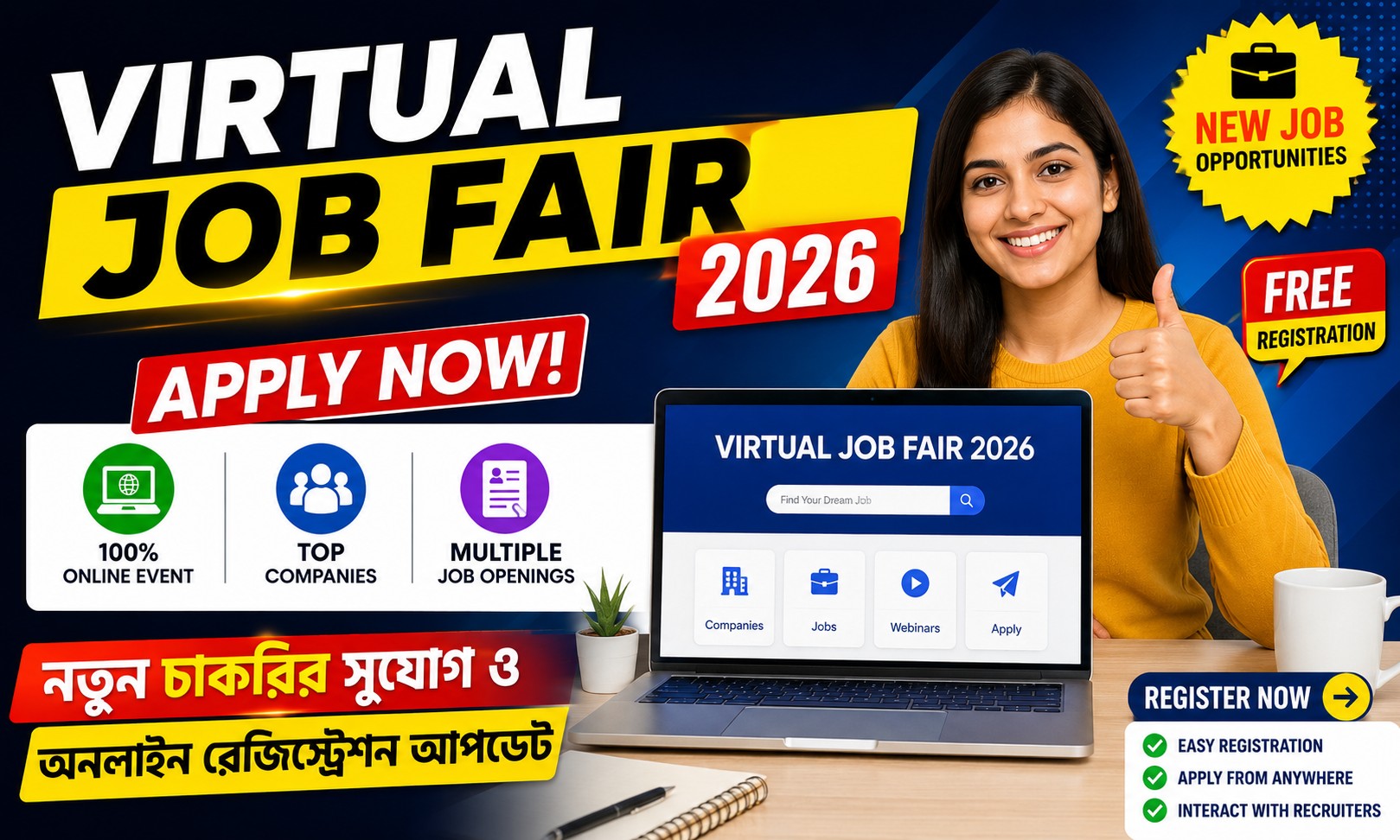 Virtual Job Fair 2026 Apply: নতুন চাকরির সুযোগ ও অনলাইন রেজিস্ট্রেশন আপডেট