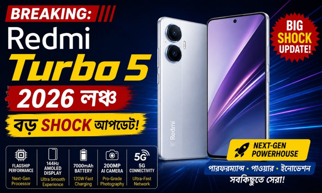 Redmi Turbo 5 ২০২৬ লঞ্চ: নতুন ফিচার ও পারফরম্যান্স আপডেট